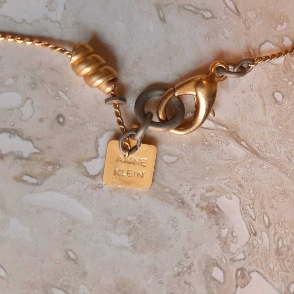 Anne Klein Multi Colored Cross Satellite Gold Tone Necklace - Picture 5 of 6